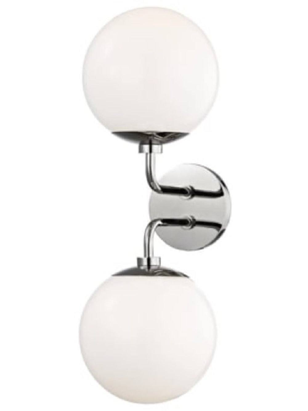 Mitzi Stella Double Opal Globe Shade Polished Nickel Wall Sconce Lights NIB